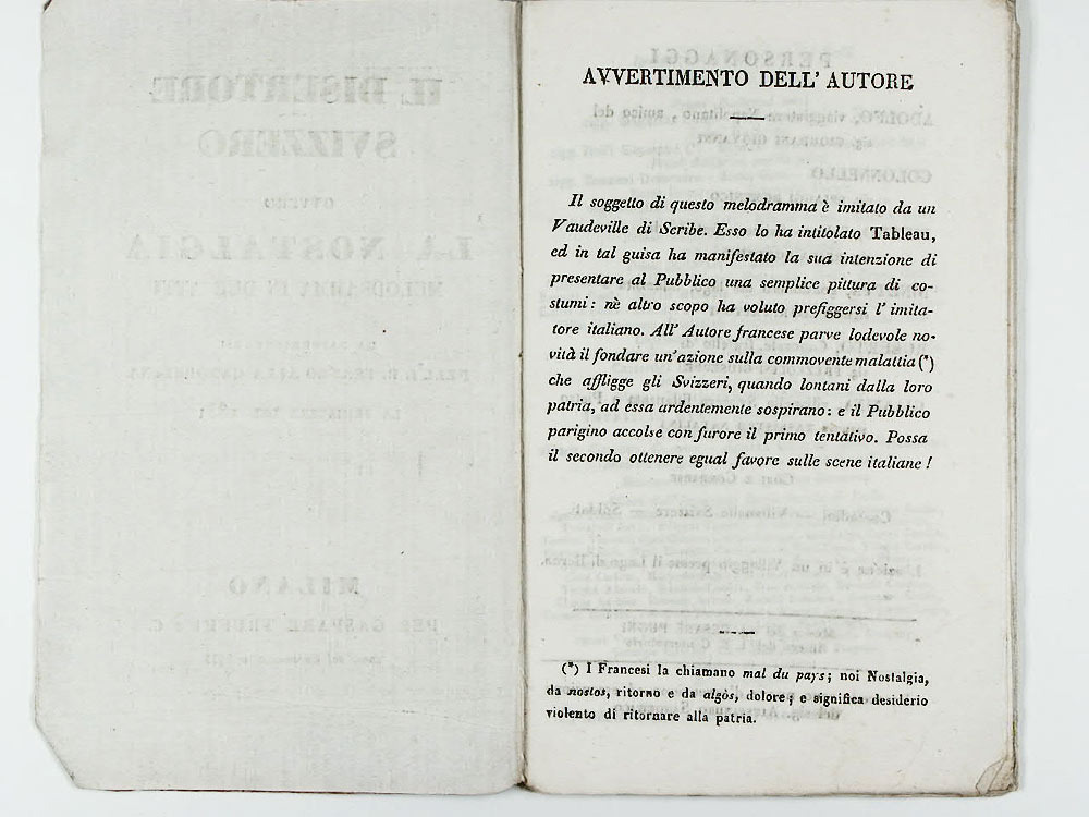 Il disertore svizzero ovvero La nostalgia