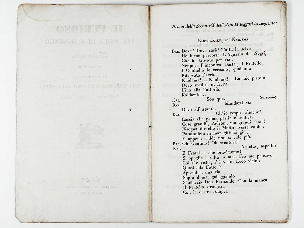 Il furioso all' isola di S. Domingo